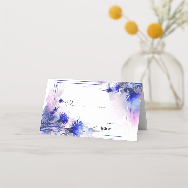 Carte De Placement Avec une citation à l'arrière 💙 Cornflower Reveri (Devant)