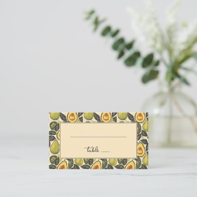 Carte De Placement Avocat Botanique Vert Frais (Debout devant)