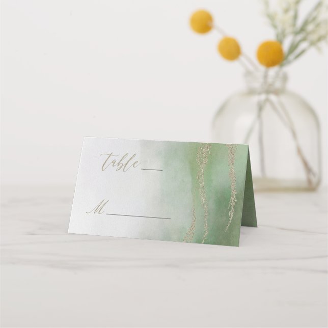 Carte De Placement Awash Elegant Aquarelle dans Foliage Numéro de tab (Devant)