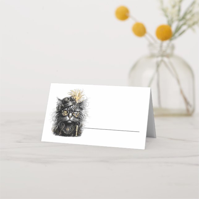 Carte De Placement Awesome Steampunk Cat  (Devant)