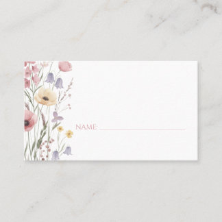 Carte De Placement Baby in Bloom Baby Shower Wildflowers Place Cards