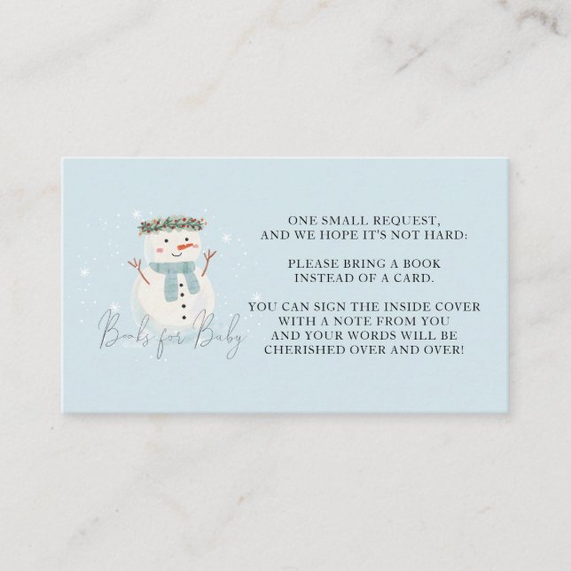 Carte De Placement Baby It's Cold Outside Shower Books for Baby Cards (Devant)