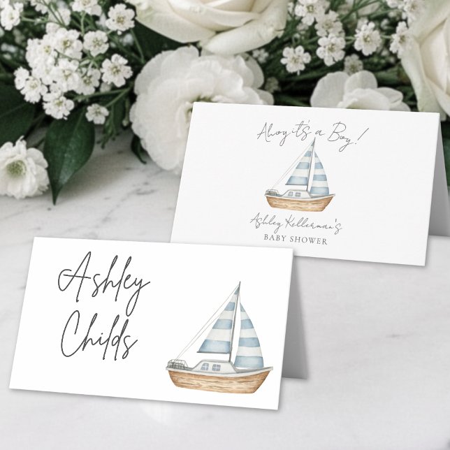 Carte De Placement Baby-Shour Marin (Nautical Baby Shower Place Card )