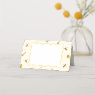 Carte De Placement Baby Shower Abeille Miel Jaune Fantaisiste