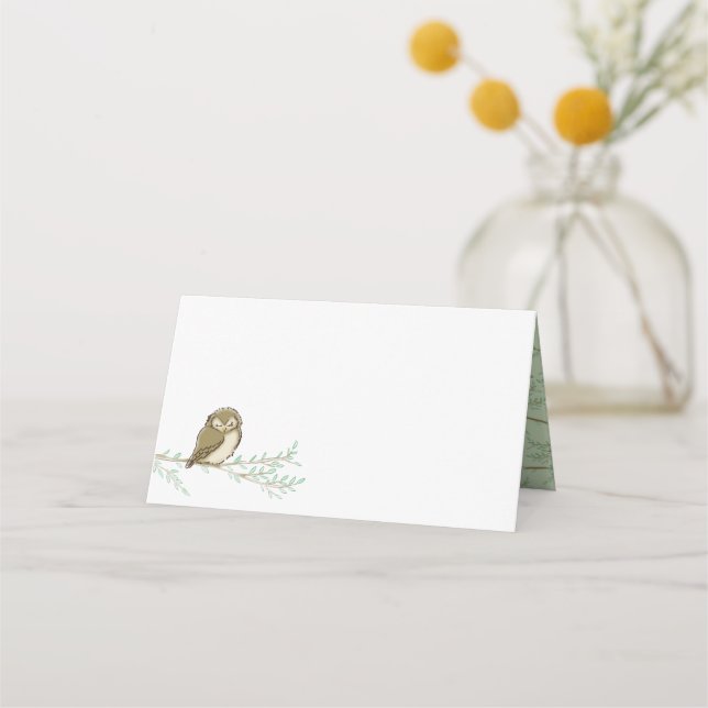 Carte De Placement Baby shower animal de Owl Woodland (Devant)