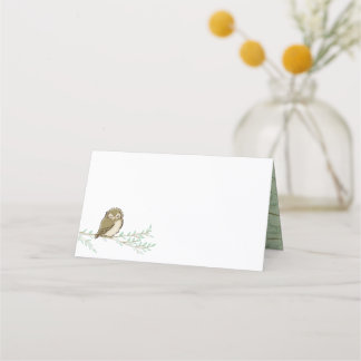 Carte De Placement Baby shower animal de Owl Woodland
