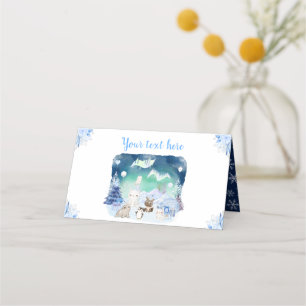 Carte De Placement Baby Shower Animaux Arctiques Aurores Boréales