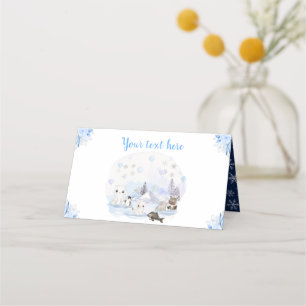 Carte De Placement Baby Shower Animaux Arctiques Merveilleux Hiver
