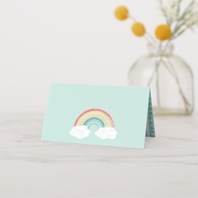 Carte De Placement Baby shower arc-en-ciel (Devant)