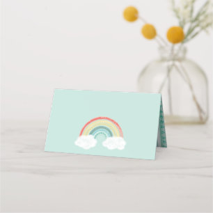 Carte De Placement Baby shower arc-en-ciel Boho