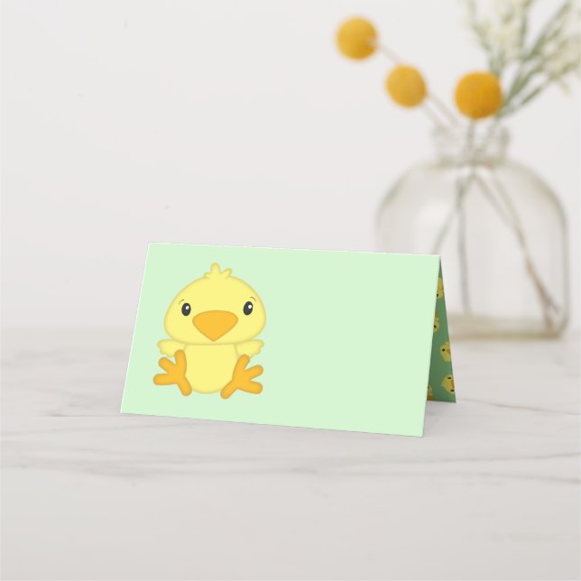 Carte De Placement Baby shower blanc vert (Devant)
