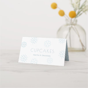 Carte De Placement Baby shower Blue Snowflakes Table de dessert Étiqu
