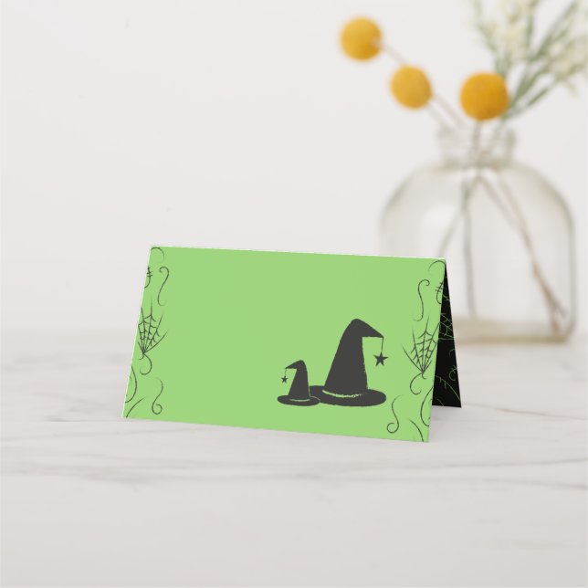 Carte De Placement Baby shower Casquette sorcière Halloween (Devant)