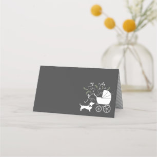 Carte De Placement Baby shower Dachshund Weiner Chien