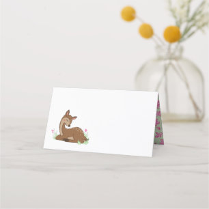 Carte De Placement Baby shower de cerfs Forêt Faune rose