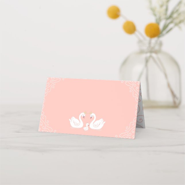 Carte De Placement Baby shower de cygne (Devant)