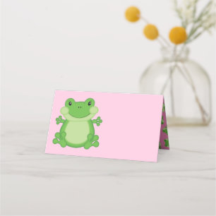 Carte De Placement Baby shower de grenouille rose