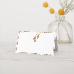 Carte De Placement Baby shower de Parties scintillant dorée pour bébé