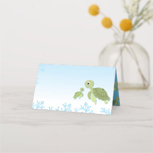 Carte De Placement Baby shower de tortue de mer Co-Ed Genre Neutre