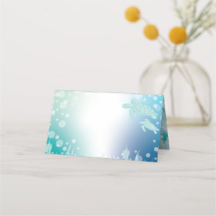 Carte De Placement Baby shower des tortues de mer sous la mer