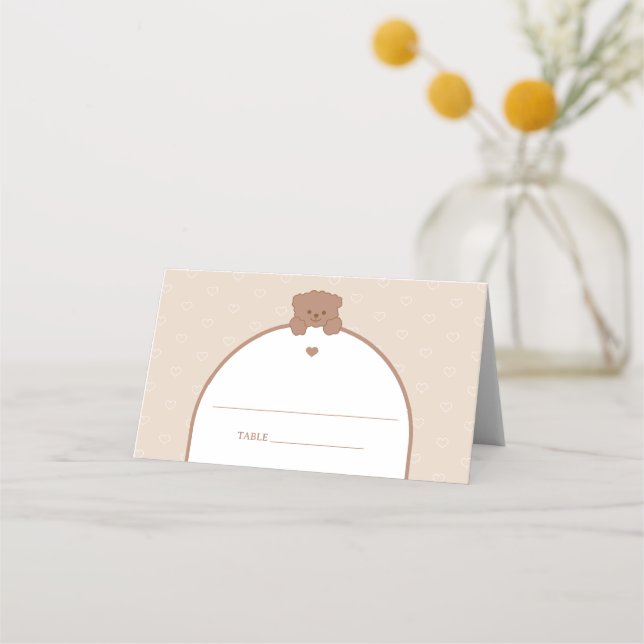 Carte De Placement Baby shower d'ours moderne minimaliste (Devant)