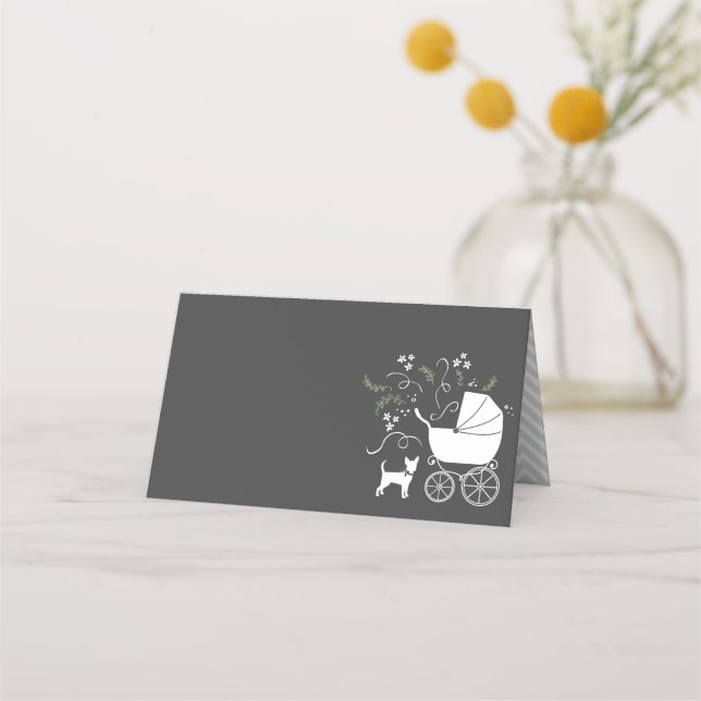 Carte De Placement Baby shower du Chihuahua (Devant)