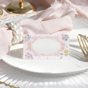 Carte De Placement Baby Shower Fille Floral Fantaisiste Rose