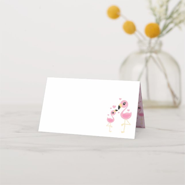 Carte De Placement Baby shower Flamant rose rose (Devant)