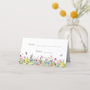 Carte De Placement Baby Shower Fleurs Sauvages & Papillons Boho