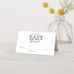 Carte De Placement Baby shower Floral Chic