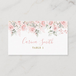 Carte De Placement Baby shower Floral rose pâle minimaliste