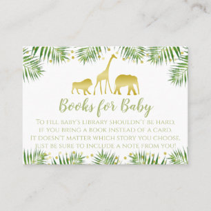 Carte De Placement Baby shower Gold Safari Apportez un livre pour la