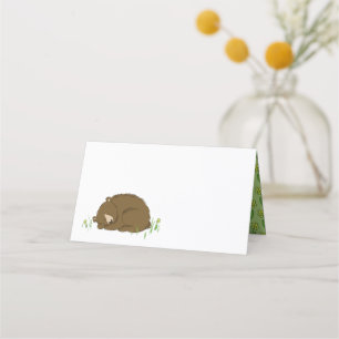Carte De Placement Baby shower Ours Brown Animaux de forêt