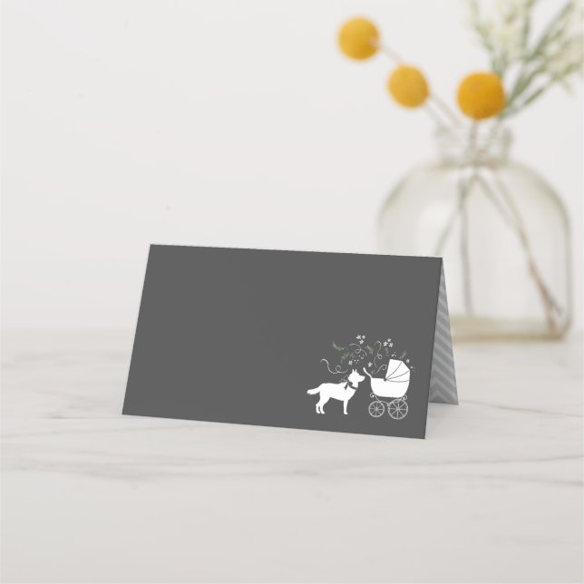 Carte De Placement Baby shower sibérien Husky (Devant)