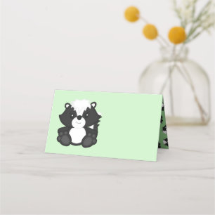 Carte De Placement Baby shower Skunk Green