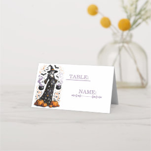 Carte De Placement Baby Shower Sorcière Halloween - Des Jumeaux en Ro