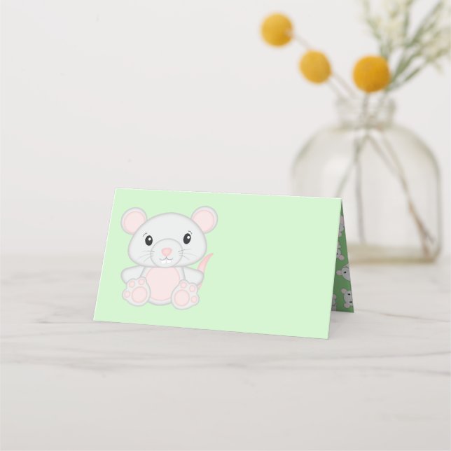 Carte De Placement Baby shower souris (Devant)