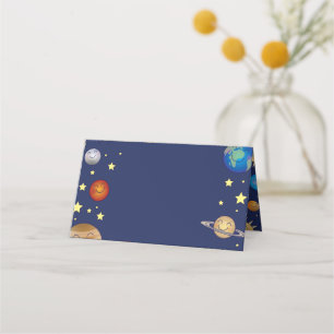Carte De Placement Baby shower spatial Galaxy Étoiles Universelles