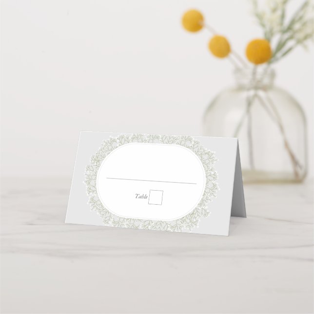 Carte De Placement Baby's Breath Monogram Gypsophila Floral Wedding (Devant)
