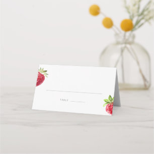 Carte De Placement Baie dans l'eau amour fraise aquarelle