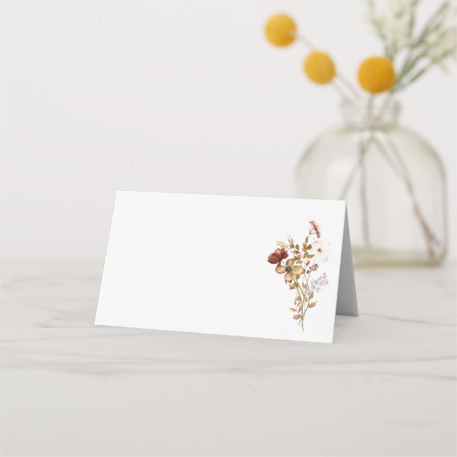 Carte De Placement Baigneuse Bohème Rustique Nature Botanique Mariée (Devant)