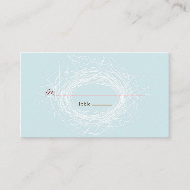 Carte De Placement Balise de préférence du nid blanc (Devant)