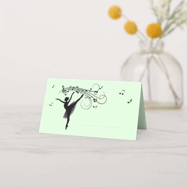 Carte De Placement Ballerine dansant avec zone musicale alignée pour  (Devant)