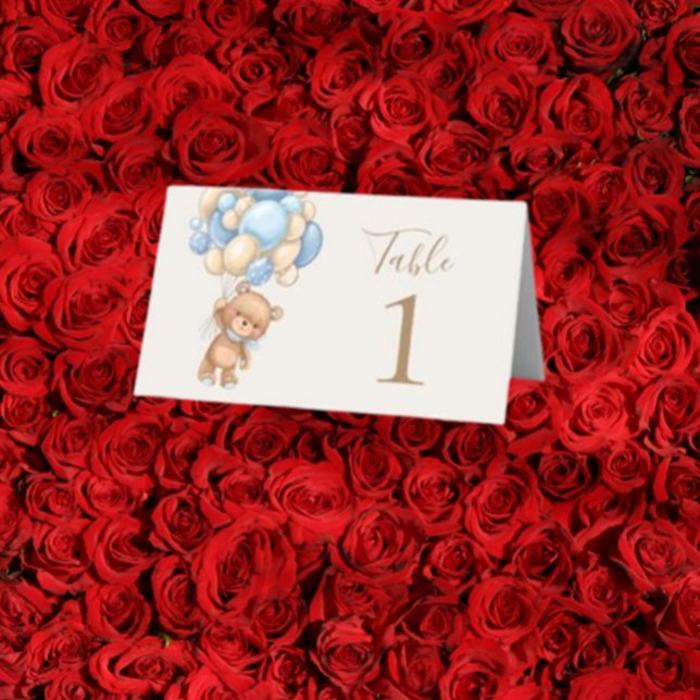 Carte De Placement Ballon Ours en peluche Brun (Delight your guests with our charming Teddy Bear Balloon Brown Place Card)