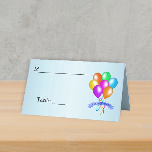Carte De Placement Ballons d'anniversaire lumineux