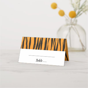 Carte De Placement Bande de Mariage en or noir de tigre de Bohême