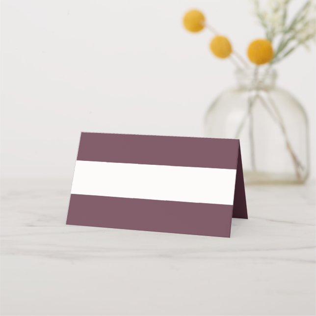Carte De Placement Bande minimale de couleur personnalisée | Plum vio (Devant)
