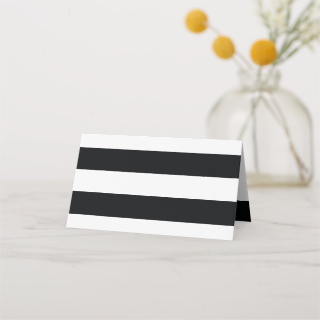 Carte De Placement Bandes noires chic (Devant)