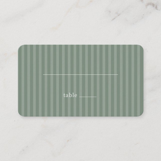 Carte De Placement Bandes vertes sereines (Devant)