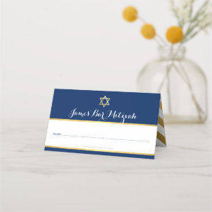 Carte De Placement BAR MITZVAH moderne design simple or foil star